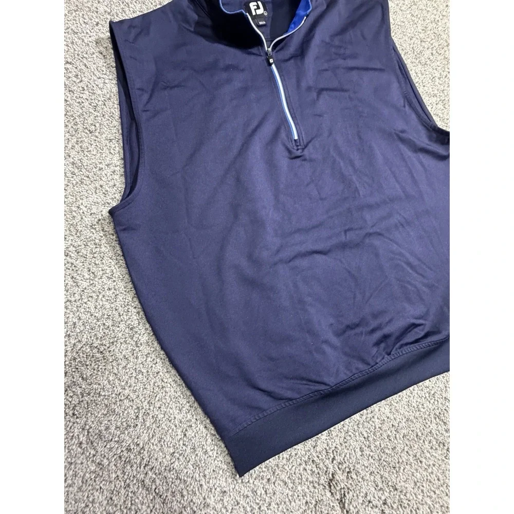 Footjoy‎ FJ 1/4 Zip Golf Vest Navy Blue Men's Size Large